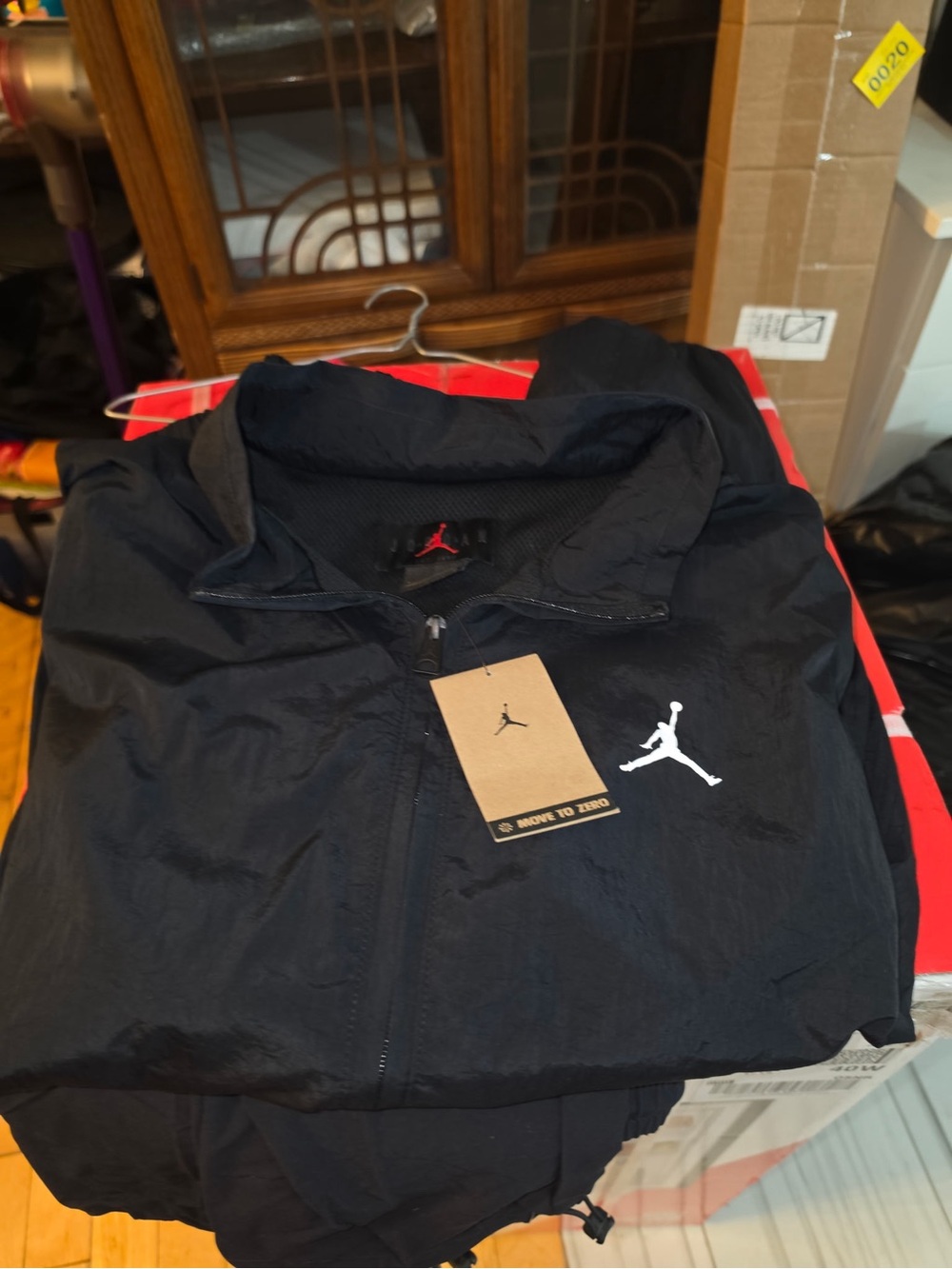 Jordan Black Windbreaker Jacket with White Jumpman Logo
